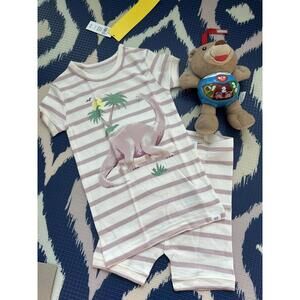 🌱ORGANIC🌱 Baby Gap  |  pink Dino PJ Set  Sz 5 yrs - +Loving Kindness Everyday